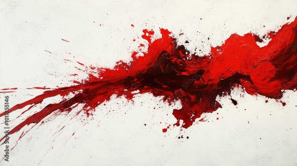 A dramatic splash of red paint across a white canvas, symbolizing creativity, expression, and the power of color in art. A dramatic splash of red paint across a white canvas, symbolizing creativity, expression, and the power of color in art.