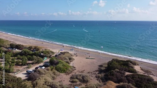 Paramali kite spot is one of the most popular places for kitesurfing in Cyprus