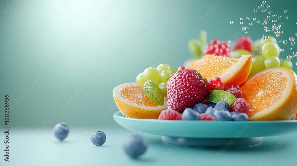 Fruit platter rich in vitamins, vibrant colors, healthy eating Fruit platter rich in vitamins, vibrant colors, healthy eating
