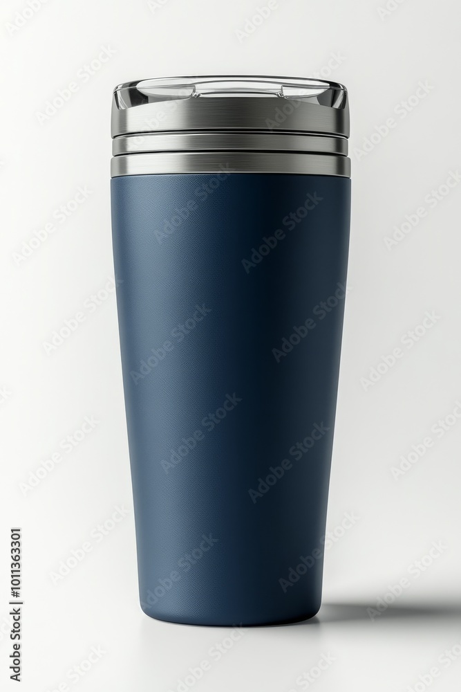 Sleek Navy Travel Mug With a Stainless Steel Lid, Ideal for On-The-Go Beverages at Any Time Sleek Navy Travel Mug With a Stainless Steel Lid, Ideal for On-The-Go Beverages at Any Time