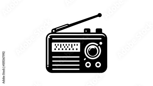 Radio silhouette vector illustration.