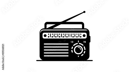 Radio silhouette vector illustration.