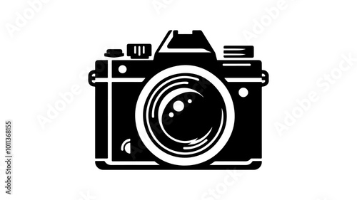 Camera silhouette vector illustration.