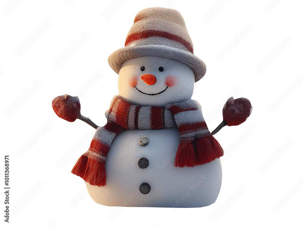 Fototapeta premium snowman isolated on transparent background