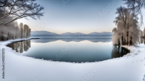 lake with winter