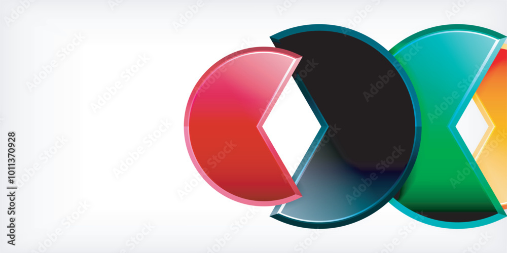 Trendy round shapes with triangular angle design element. Vector Illustration For Wallpaper, Banner, Background, Card, Book Illustration, landing page