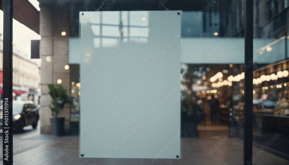 Fototapeta premium mockup on the door of a cafe or shop window, public place, ai generated, ai
