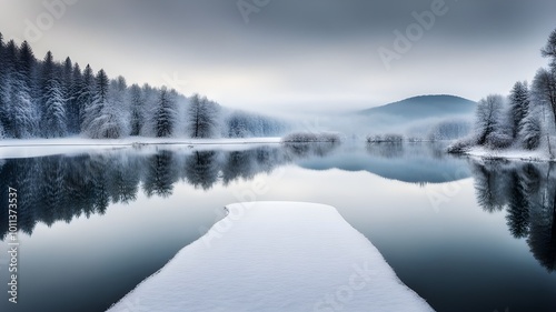 lake with winter