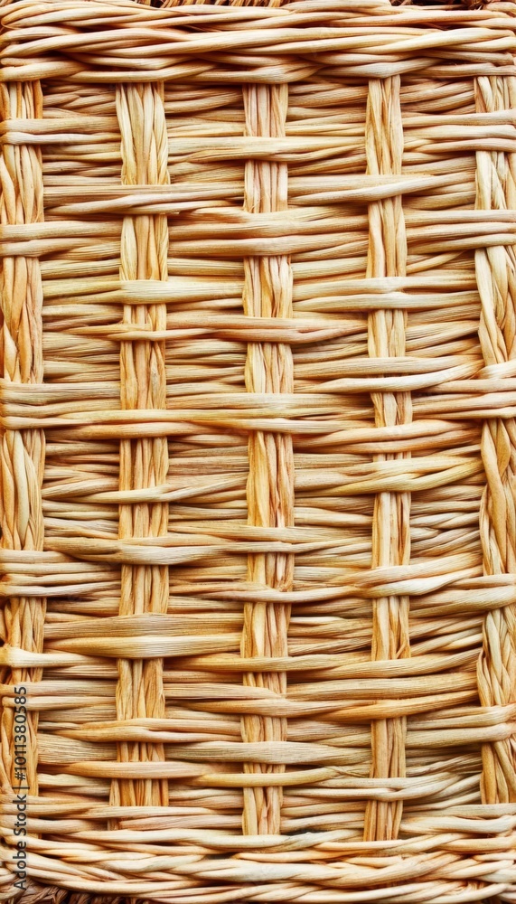 Close Up Natural Wicker Basket Weaving Texture. Detailed Pattern Background, Vertical Banner Close Up Natural Wicker Basket Weaving Texture. Detailed Pattern Background, Vertical Banner
