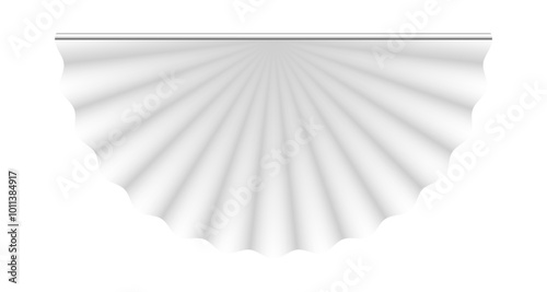 bunting flag mockup. vector pleated flag