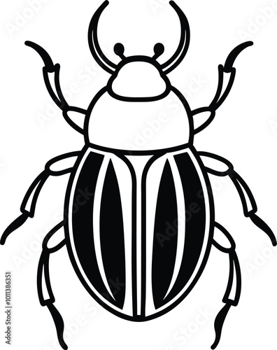 Silhouette design of dung beetle logo vector illustration