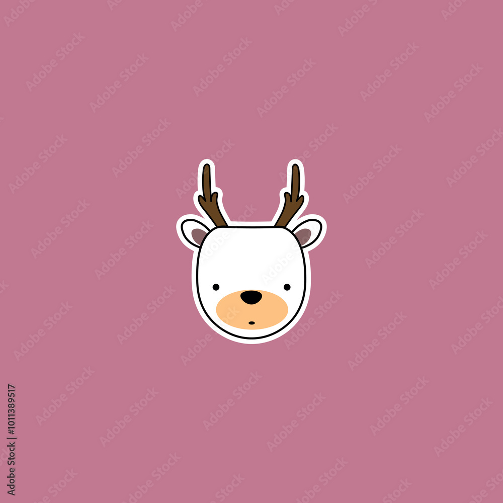 Cute cartoon deer in a minimalist style. Perfect for children's designs, stickers, posters, logos, and decor. Cute cartoon deer in a minimalist style. Perfect for children's designs, stickers, posters, logos, and decor.