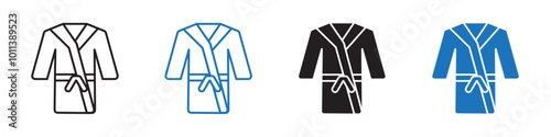 Bathrope icon linear graphics set vector in black