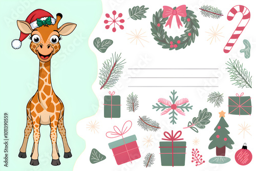 Christmas gift card animal themed