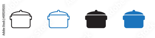 Cooker icon linear graphics set vector in black