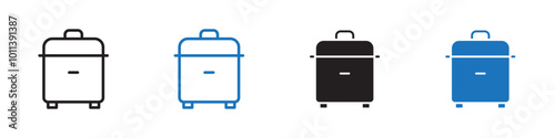 Cooker icon linear graphics set vector in black