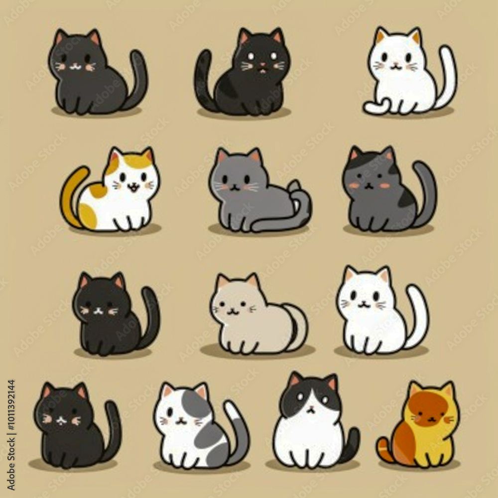 Cute cats in various colours Cute cats in various colours