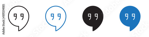 Hangout icon linear graphics set vector in black