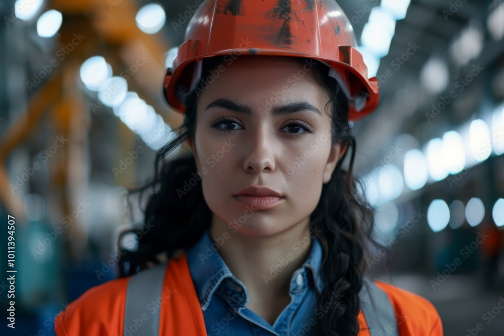 Portrait of a young adult Hispanic female Assembly Line Worker Portrait of a young adult Hispanic female Assembly Line Worker
