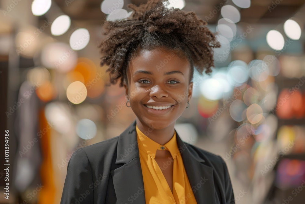 Young adult african american female retail sales associate Young adult african american female retail sales associate