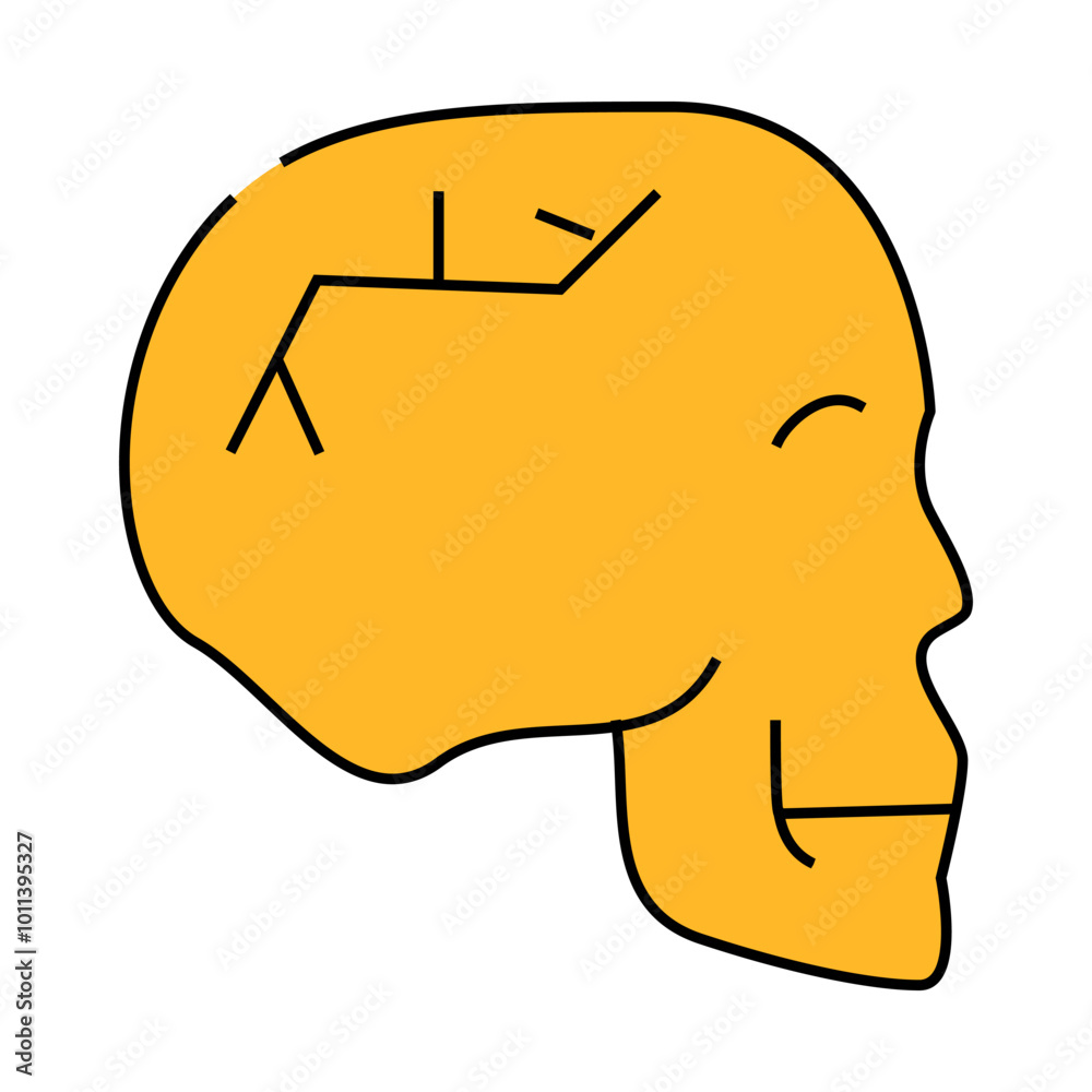 skull fracture line icon vector. skull fracture sign. isolated symbol illustration skull fracture line icon vector. skull fracture sign. isolated symbol illustration
