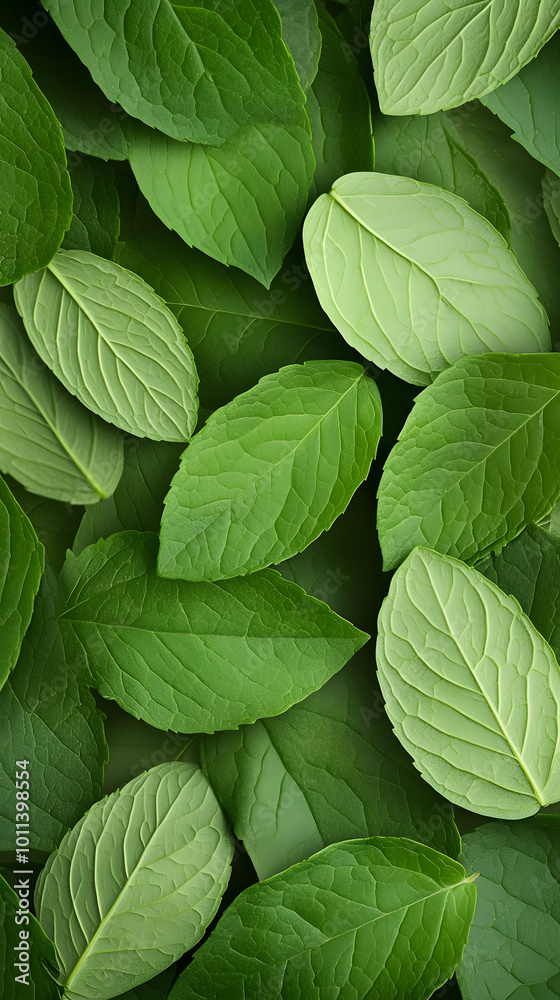Lush Mint Leaves: Overhead View Lush Mint Leaves: Overhead View