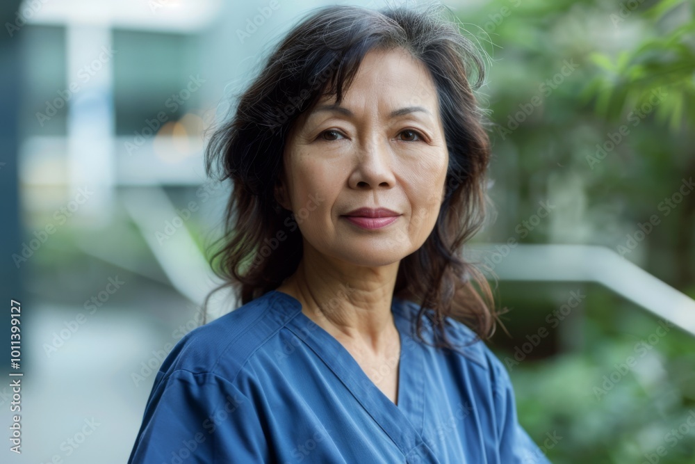 Portrait of a middle aged Asian female registered nurse