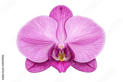 Pink orchid flower on a white isolated background