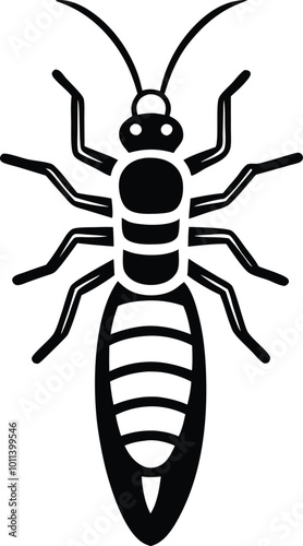 Earwig insect icon, vector design silhouette template