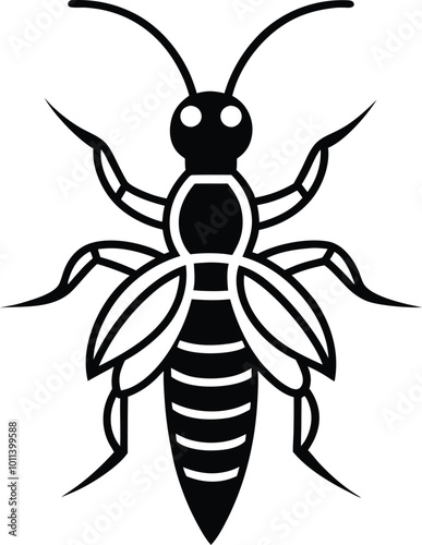 Earwig insect icon, vector design silhouette template