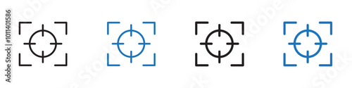 Target icon linear graphics set vector in black