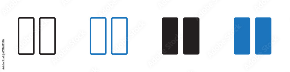 Two columns icon linear graphics set vector in black