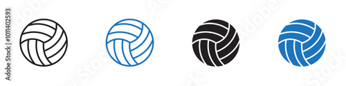 Valley ball icon linear graphics set vector in black