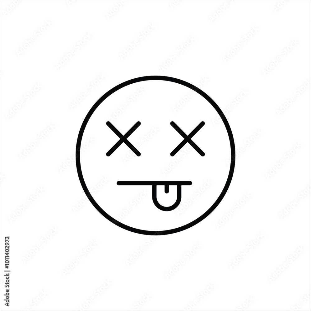 Dead Face emoji icon. Simple Dead Face emoji for social media, messaging apps, and web design. Vector illustration Dead Face emoji icon. Simple Dead Face emoji for social media, messaging apps, and web design. Vector illustration