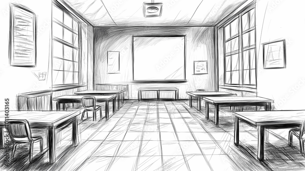 Interior of a class room Interior of a class room