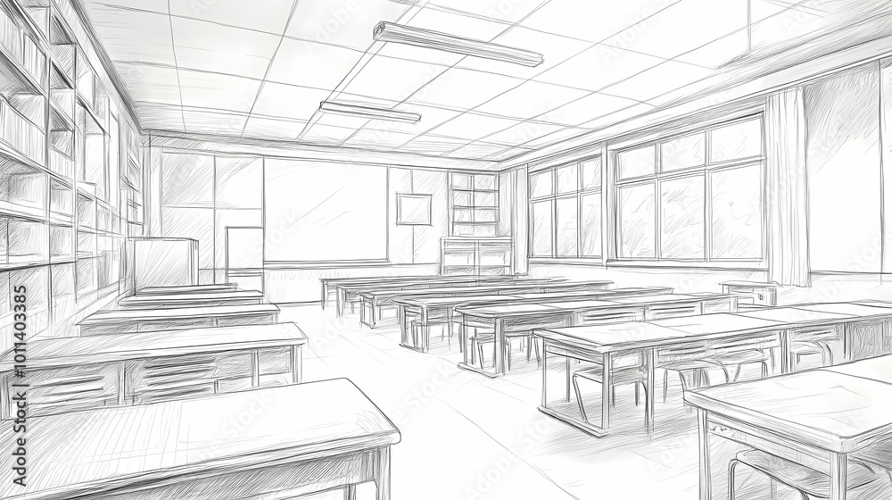 Interior of a class room Interior of a class room