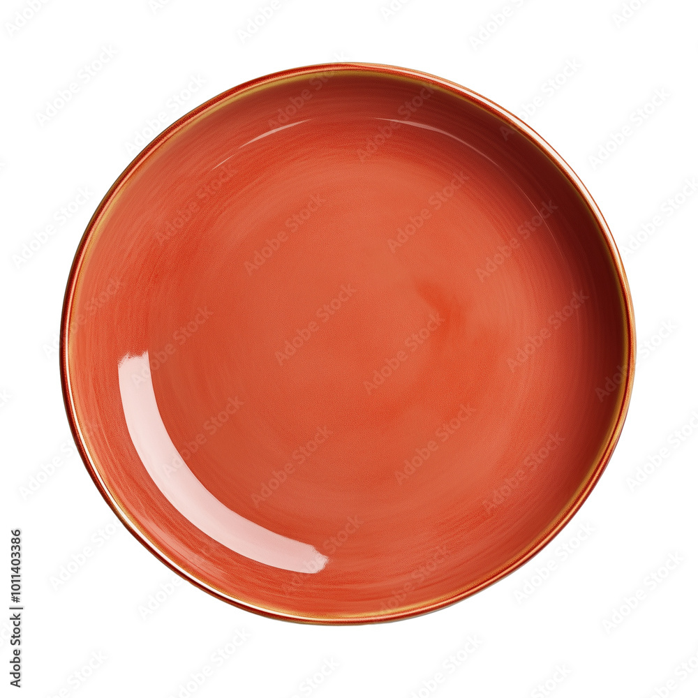 plain red orange ceramic plate mockup isolated on transparent background plain red orange ceramic plate mockup isolated on transparent background