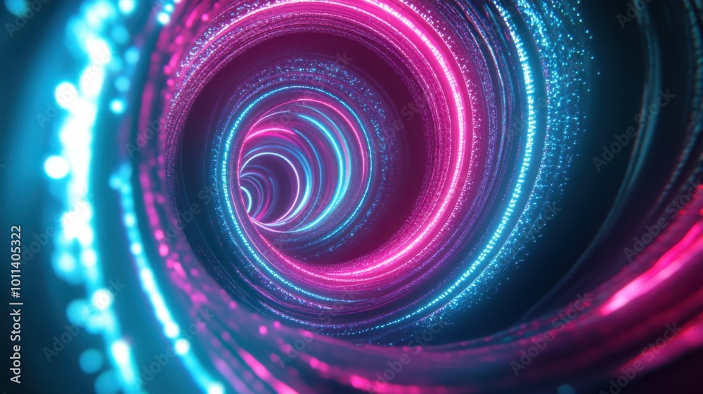 Neon spirals twisting into infinity, glowing in shades of cyan and pink, creating a mesmerizing effect--ideal for abstract digital art or meditation visuals. Neon spirals twisting into infinity, glowing in shades of cyan and pink, creating a mesmerizing effect--ideal for abstract digital art or meditation visuals.