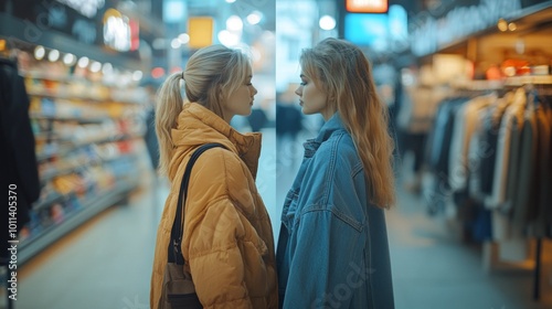 Two Girls in a Mall.