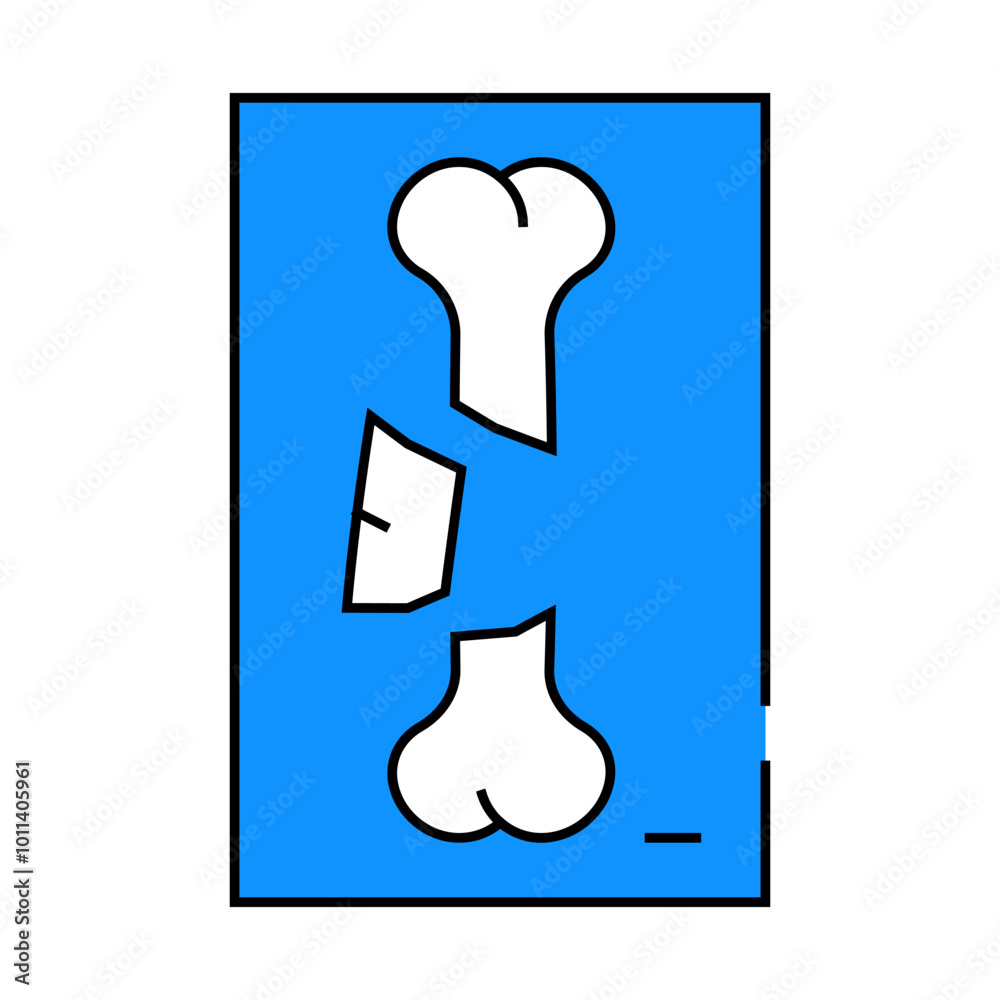 broken bone x-ray line icon vector. broken bone x-ray sign. isolated symbol illustration broken bone x-ray line icon vector. broken bone x-ray sign. isolated symbol illustration