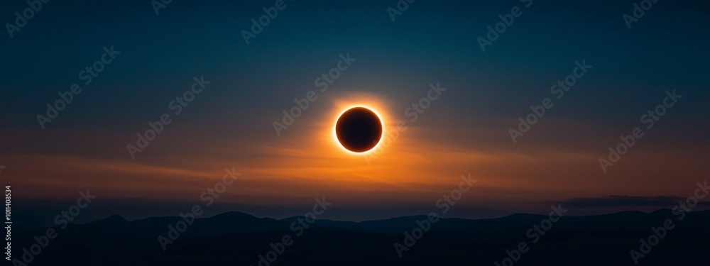 Fototapeta premium Total solar eclipse. Total lunar eclipse. The movement of celestial bodies within the solar system.