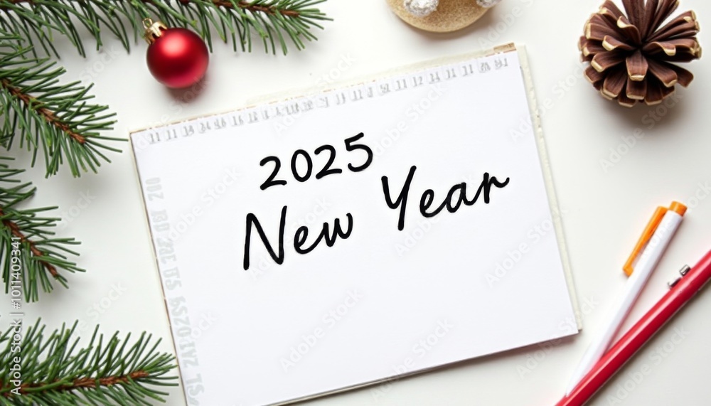 New Year to do list.2025 goals on white background. Ai generated, ai New Year to do list.2025 goals on white background. Ai generated, ai