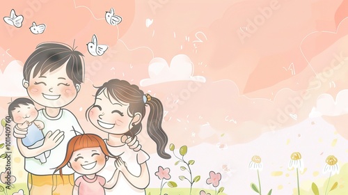 Children's Day Simple Hand Drawn Background - a charming and festive visual. The simple hand drawn backdrop for Children's Day is full of joy and creativity