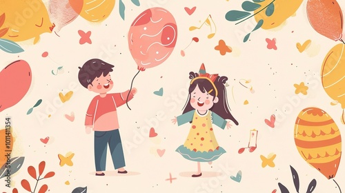 Children's Day Simple Hand Drawn Background - a charming and festive visual. The simple hand drawn backdrop for Children's Day is full of joy and creativity