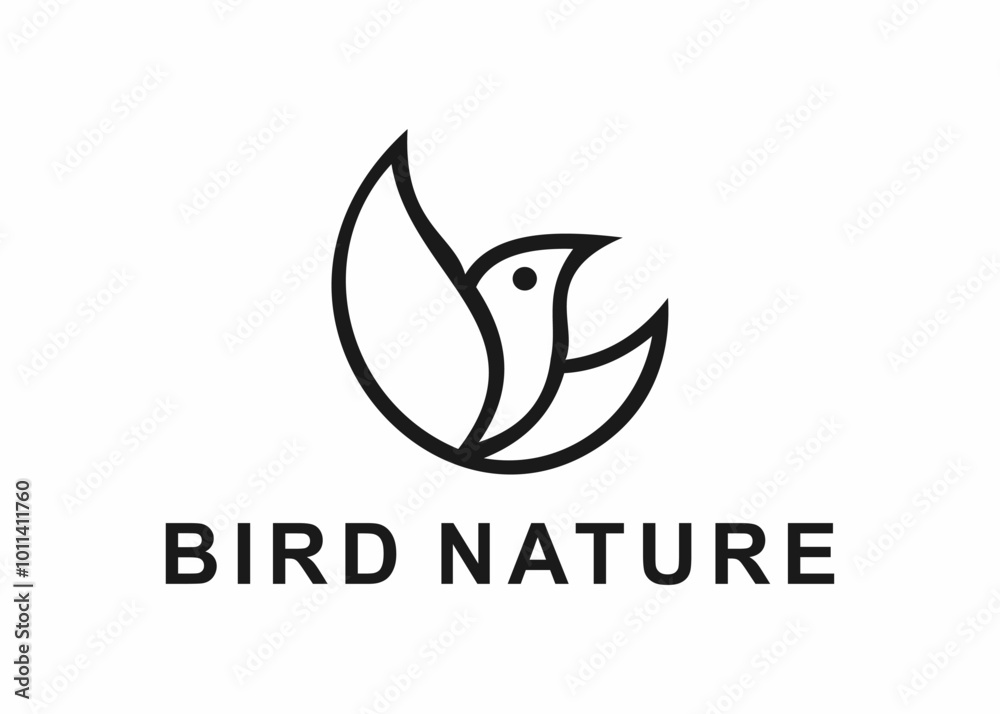 Obraz premium bird nature logo, design, vector, illustration, creative icon, template