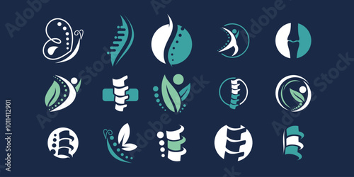 Chiropractic logo design collection with modern simple and creative