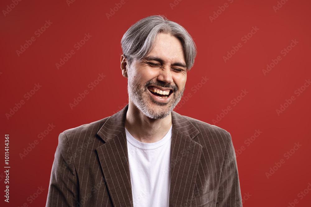 man smiling with eyes closed man smiling with eyes closed