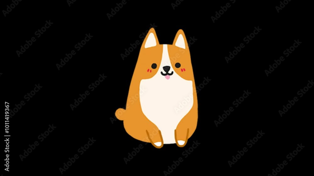 Fox cartoon animal character with transparent background.  isolated animal animation useful for any project. fox icon animation.
