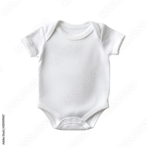 Plain white baby onesie for customizable designs photo