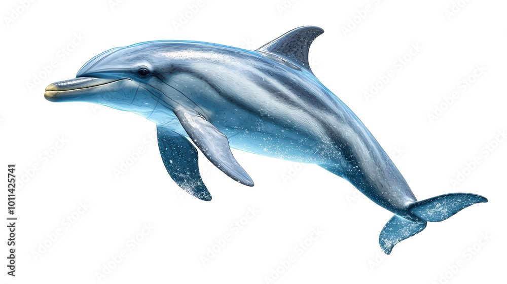 Fototapeta premium Dolphin fish isolated on white transparent